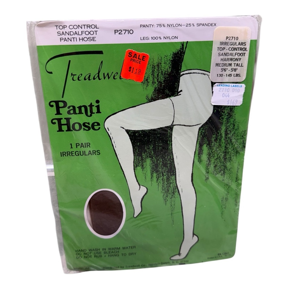 Vintage Treadwell Control Top Pantyhose Harmony Medium Tall